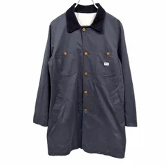【中古】[印象AB] Lee リー シャツコート レディース M ネイビー 紺 ポリ×綿×ナイロン 両胸ポケット 薄手 ステンカラー コーデュロイ襟 裏地無し 長袖 ボタン留めのサムネイル