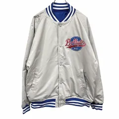 【中古】[印象AB] WEGO ウィゴー ブルゾン / ジャケット メンズ L ブルー 青×赤×白×グレージュ ポリ100% ラグランスリーブ 薄手の中綿入り リバーシブル 長袖 ドットボタンのサムネイル
