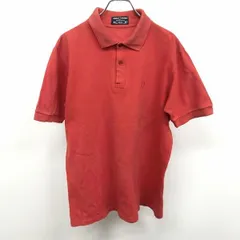古着 フレッドペリー FRED PERRY ポロシャツ カットソー 鹿の子 ロゴ刺繍 半袖 イングランド製 綿100% コットン 97cm 38in レッド系 赤系 メンズ