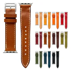 【新品】 アップルウォッチ バンド 革 レザーバンド Apple Watch 交換ベルト 栃木レザー 42mm / 44mm / 45mm ショート ブラウン 0