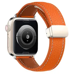【新品】 コンパチブル Apple Watch バンド41mm 40mm 38mm46mm 49mm 45mm 44mm 42mm コンパチブル アップルウォッチバンド 男女兼用折りたたみ式マグネットクラスプ アップルウォッチ 本革 レザー交換バンド iwat