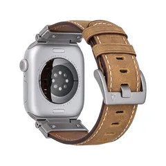 【新品】 [GRAMAS] タイタンレザーバンド 本革 49mm 46mm 45mm 44mm メンズ レディース AppleWatch用 スマートウォッチバンド 高級 アッシュブラウン 0