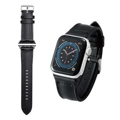 【新品】 エレコム Apple Watch (アップルウォッチ) バンド 41mm 40mm 38mm [Apple Watch 8 7 SE2 SE 6 5 4 3 2 1 対応] 革 ソフトレザー ハイブリッド ブラック AW-40BDLHVBK 0