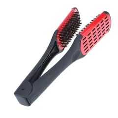 【新品】 Chocople ツインブラシ ストレートブラシ 髪ブラシ (ブラック/レッド)