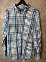 チャップス ラルフローレン チェックシャツ XL 青 白 ブルー ホワイト 長袖シャツ アメカジ 00s ゆるだぼ 古着 ビンテージ ヴィンテージ 90年代