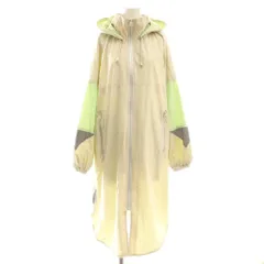 ザラ ZARA ナイロン フード付き コート ロング メッシュ M アイボリー 緑 グリーン /AT ■OS