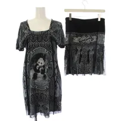 ヴィヴィアンタム VIVIENNE TAM パワーネット セットアップ チュニック 半袖 ミニスカート タイト パンダ 龍 1 グレー 黒 015-240842 015-220800 /KHのサムネイル