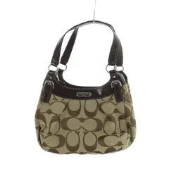 コーチ COACH F19445 ハンドバッグ トート シグネチャー ロゴ キャンバス パテントレザー 茶 ブラウン ■GY14 /MQ
