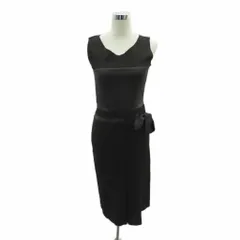 アルベルタ フェレッティ ALBERTA FERRETTI ワンピース Vネック ノースリーブ ミモレ丈 2 XS ダークブラウン /HO56 ■GY61のサムネイル