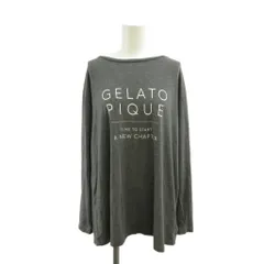 ジェラートピケ gelato pique ナイトウエア パジャマ ルームウェア トップス カットソー F グレー 長袖 ボートネック ロゴプリント /KW ■ECD001