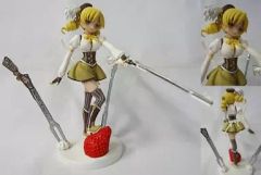 [중고] 피규어 토모 마미 & 마스켓 총형 포크 [마법 소녀 마도카 ☆ 마기카] 이제 아무것도 무서운 케이크 동봉 피규어 로손 한정