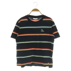 ラコステ LACOSTE ボーダーTシャツ カットソー 半袖 クルーネック 34 ネイビー /MY ■OS ■GY58
