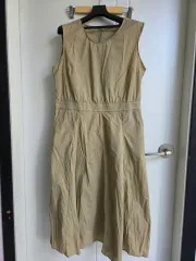 カーキ色 ノースリーブ ロング ONE PIECE