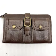極美品◎BURBERRY BLUE LABEL バーバリーブルーレーベル ダブルポケット レザー コンパクトウォレット 折り財布 コインケース付き レディース Y2Kのサムネイル
