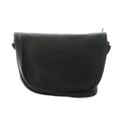ロエベ LOEWE ヘリテージサッチェル ショルダーバッグ レザー フラップ ロゴ型押し 黒 /MI ■OS ■OH