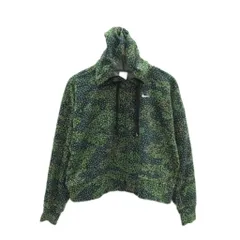 ナイキ NIKE パーカー ショート丈 上着 M 緑 グリーン 迷彩柄 ロゴプリント /MA4 ■ECB002