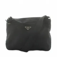 プラダ PRADA 三角プレート トライアングルロゴ ショルダーバッグ ナイロン 黒 ブラック /AN58 ■OH