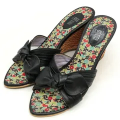 アナスイ ミュール サンダル ウエッジソール ブランド 靴 日本製 黒 レディース Mサイズ ブラック ANNA SUI 【中古】のサムネイル
