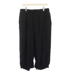 ヨウジヤマモト YOHJI YAMAMOTO レギュレーション REGULATION カラスパンツ ウールギャバジン イージーパンツ ウエストゴム ジップフライ 3 黒 ブラック HO-P04-140 /YTのサムネイル