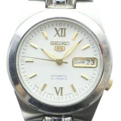 セイコー SEIKO 7S26-02V0 腕時計 ウォッチ 自動巻き 白文字盤 ローマン カレンダー付き デイト シルバー色 ■GY18 /MQ