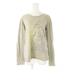 ツモリチサト TSUMORI CHISATO Tシャツ ラウンドネック 長袖 グラデーションプリント イラスト ジャングルアニマル グレー /CK10 ■GY99のサムネイル