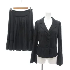 ソニア ソニアリキエル SONIA SONIA RYKIEL セットアップ スーツ テーラードジャケット フレアスカート 38 40 グレー フリル ティアード 長袖 ひざ丈 /NU ■GY60