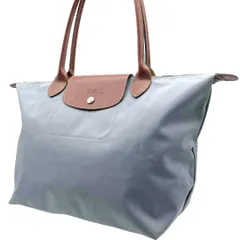 ロンシャン Longchamp ルプリアージュ L トートバッグ ナイロン グレー 舟形 折りたたみ レザー 軽量 肩掛け レディース 人気 定番 デイリー おしゃれ 上品 通勤 通学 使いやすい 大容量