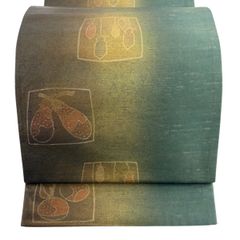 袋帯 作家物 落款入 葵文様 個性的 正絹 六通 ロングサイズ Q817 