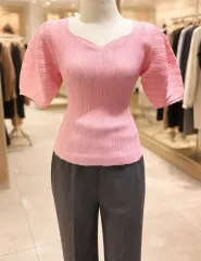 エゴイスト ピンク パフスリーブ ニット 55
