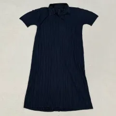 (実寸確認) プリーツ ストレッチ 半袖 ロング ONE PIECE 0413