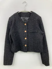 ノーカラージャケット ブラック