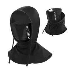 【新品】 [WOLFILIST] フェイスカバー バラクラバ 夏用 冷感マスク UVカット 日焼け防止 通気性 息苦しくない 吸汗速乾 伸縮自在 ネックカバー 自転車 バイク ランニング ジョギング スポーツ 登山 釣りに最適 (ブラック) 1