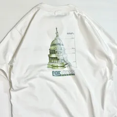90s USA製 Murina ムリナ FOX NEWS SUNDAY フォックスニュース ワシントンD.C. 両面プリント Tシャツ XL ホワイト Washington DC バックプリント 企業ロゴ ヘビーウェイト コットン Tee p26043582