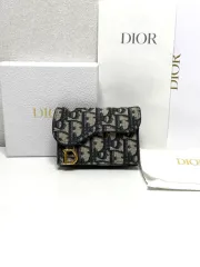 (デパート/A)ディオール サドル ブルーム カードウォレット