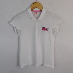 LACOSTE L!VE ラコステライブ ポロシャツ ロゴ刺繍 ホワイト Sサイズ レディース 古着 レトロ カジュアル