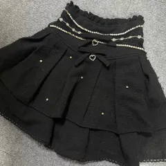 リズリサ ビジュー リボン カットアウト ライク スカバン スカート