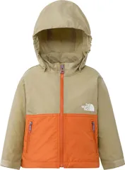ザ・ノース・フェイス THE NORTH FACE アウトドア ベビーコンパクトジャケット ウィンドブレーカー アウター 上着 子ども服 軽い はっ水 シンプル フード 取り外し可能 普段使い 外遊び キャンプ 記名ラベル  N CI クラシックカーキ×アイア