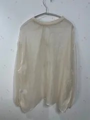 earth music&ecology シアーブラウス アイボリー フリーサイズ 2WAY風 ゆったり