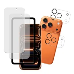 【新品】 HKKAIS 【2+2枚セット+ガイド枠付き 】アンチグレア 紙のような描き心地 iPhone 17 Pro 用の ガラスフィルム 強化ガラス 反射防止 保護フィルムカメラフィルム 0