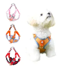 犬 ハーネス 小型犬 パピー 子犬用ハーネス 可愛い 抜けにくい ペット用品 猫 簡単装着 夜間反射 食い込まない 犬用ハーネス 歩行補助用 ソフト おしゃれ 介護 引っ張り防止 PetGround (XXS, レッド)