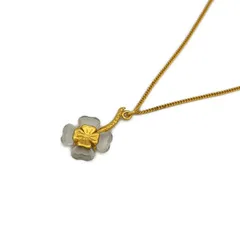 SWAROVSKI(スワロフスキー) ネックレス美品  - ゴールド×クリア クローバー