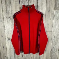 OLD RODEO 80s ロデオ EURO ユーロ ヴィンテージ レッド ハイネック スタンドネック フルジップ ストレッチ素材 ライン ジャージ トラックジャケット メンズ 54 サイズ