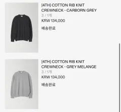 2カラー INTHERAW(インザロウ) cotton rib knit crewneck 3