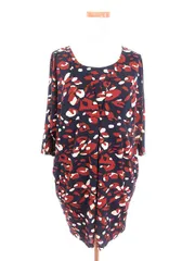 ビームスハート BEAMS HEART ワンピース ミニ 総柄 七分袖 F 茶 ブラウン /tk