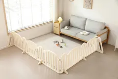 BTM ベビーサークル ベビーゲート キッズパーテーション 扉付き おくだけ 自立式 安全 倒れない ドアロック 変形可能 アレンジ自由自在 一直線 L字 コ字 簡単設置 リビング 赤ちゃん 仕切り フェンス テレビガード 育児