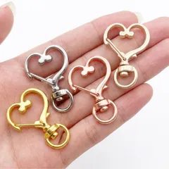 ナスカン ハート 30個 キーホルダー 金具  回転 ハンドメイド パーツ