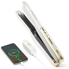 ヘアアイロン コードレス 機内持ち込み可 脱着式バッテリー ストレート カール 2way USB充電式 4500mAh大容量 機能 3段階温度調節(160℃/185℃/210℃) 急速加熱 ミニ コンパクト 持ち運び 旅行 出張 前髪 全髪質 88450b7f