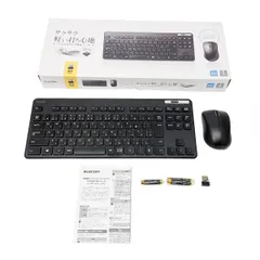 エレコム ワイヤレス キーボード マウス セット 無線 薄型コンパクト TK-FDM109MBK 軽量 BlueLED