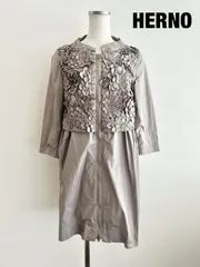 ★HERNO　ヘルノ　フラワーディテールジャケット　スプリングコート　Mサイズ　ブラウン系　大人　綺麗め　上品　おしゃれ　送料込み　6466224のサムネイル