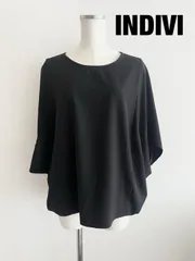 【2025年製】INDIVI　インディヴィ　ジョーゼットドルマンスリーブ　Mサイズ　３８　ブラック　シンプル　大人　綺麗め　送料込み　6466209